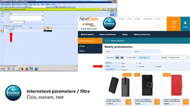 Internetov parametre / filtre (slo, zoznam, text)